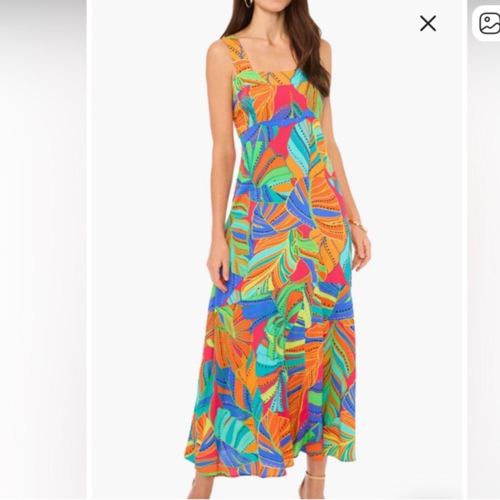 1.STATE Women's Sleeveless Square Neck Floral Print Maxi Dress | M
